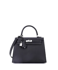 Pre-Owned Hermes Kelly Handbag Epsom with Palladium Hardware
