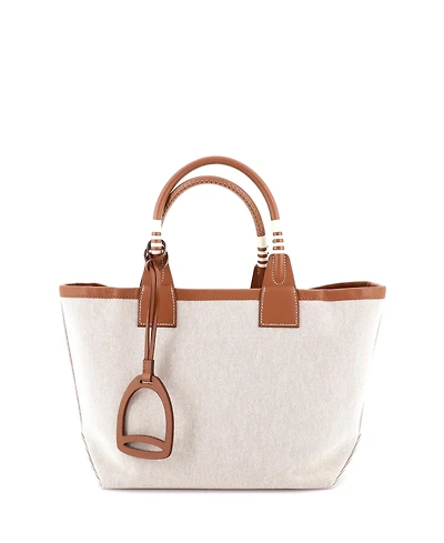 Pre-Owned Hermes 28 Sac Steeple Tote Toile with Leather
