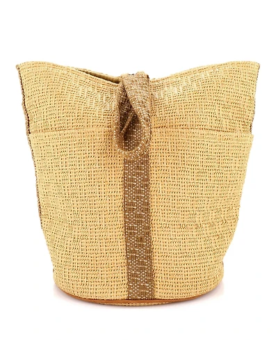 Pre-Owned Hermes Gm Saxo Handbag Woven Straw