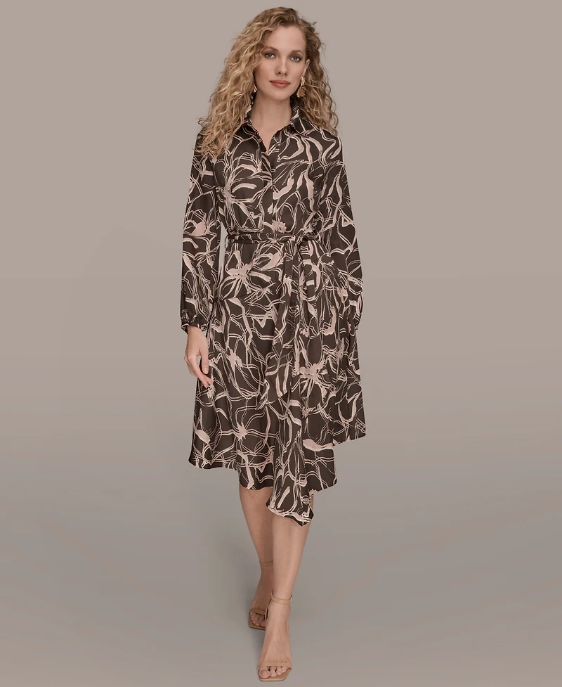 Donna Karan New York Women's V-Neck Printed Dress