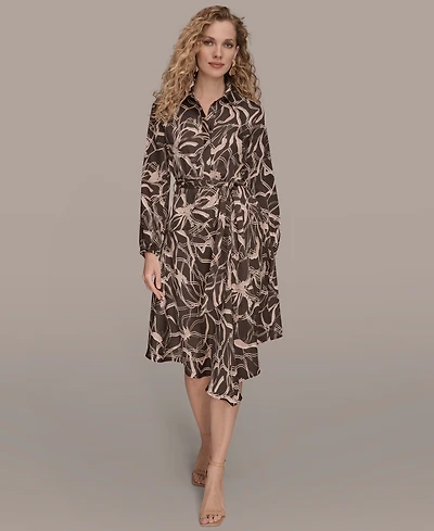 Donna Karan New York Women's V-Neck Printed Dress