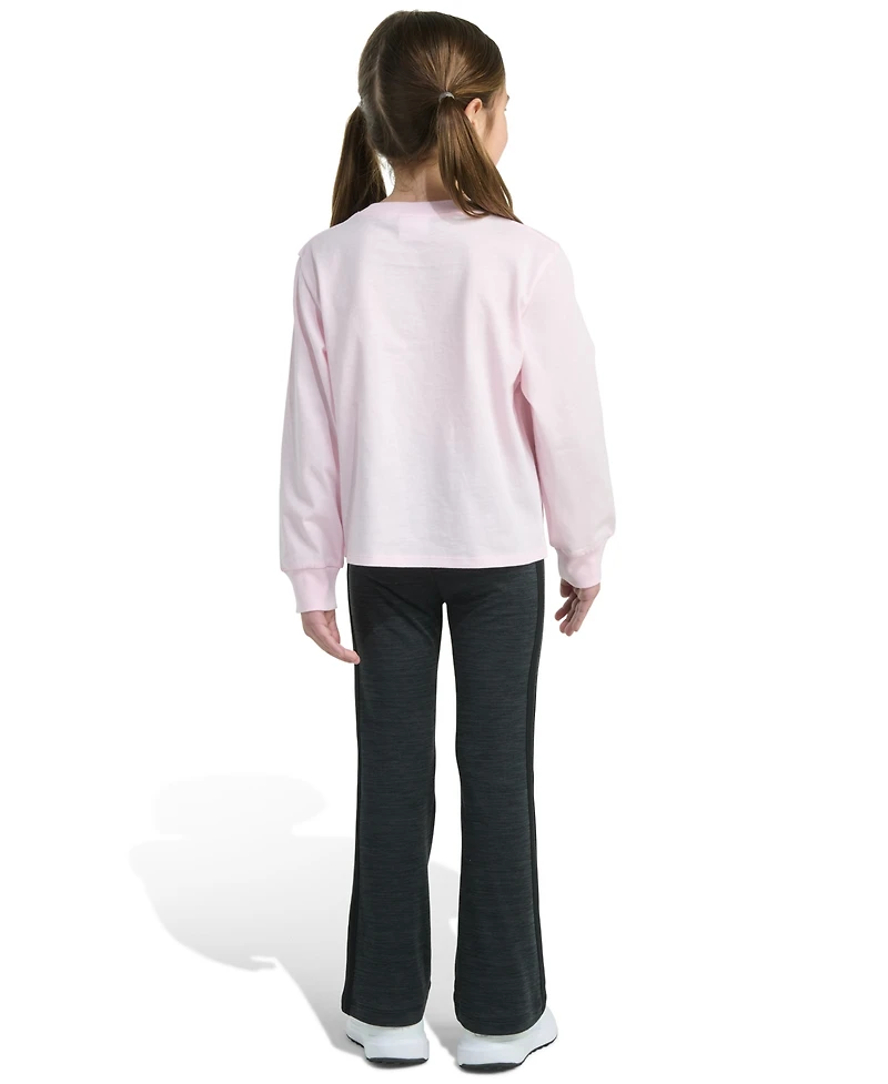 adidas Toddler and Little Girls 2-Piece Long-Sleeve Graphic T-Shirt & Flare Pants Set