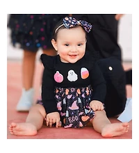 Sweet Wink Baby Girl's Boo Halloween Tulle Bow Baby Headband