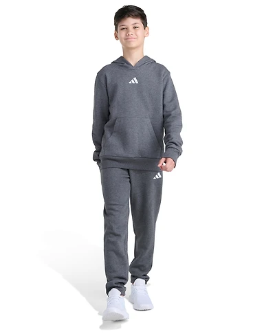 Adidas Big Boys Essential Small Logo Two Piece Fleece Hoodie and Joggers Set