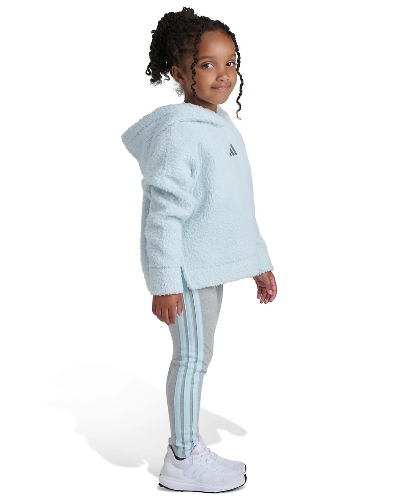 Adidas Toddler and Little Girls 2T-7 Two Piece Fleece Hoodie Leggings Set