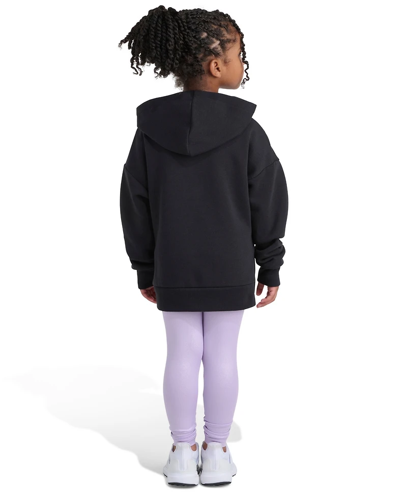 Adidas Toddler and Little Girls 2T-7 Two Piece Glitter Pull On Hoodie Leggings Set
