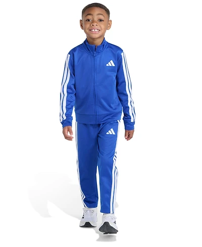 Adidas Toddler and Little Boys 2T-7 Two Piece Long Sleeve, Three Stripes Jacket Jogger Pant Set