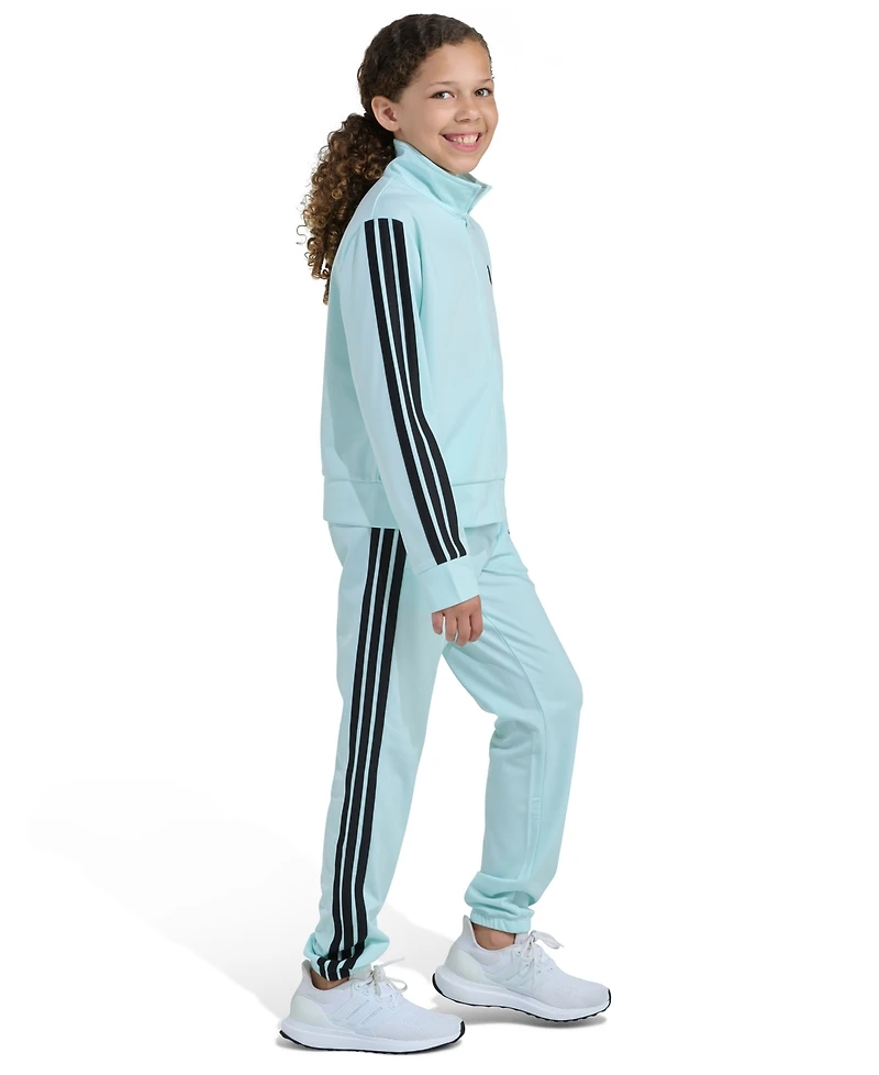 Adidas Big Girls S-xl Two Piece Event Tricot Full-Zip Jacket and Joggers Set