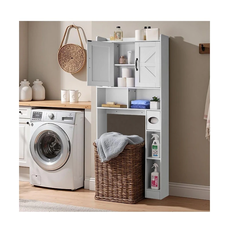 Slickblue Space-Saving Over-Toilet Cabinet with Adjustable Shelf for Bathroom