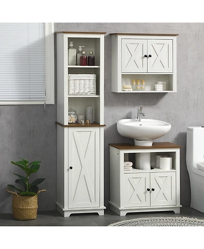 Slickblue Bathroom Cabinet for Small Spaces with Waterproof Finish and Shelves