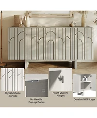 63'' Large Sideboard Buffet Cabinet 4 Door Storage Cabinet
