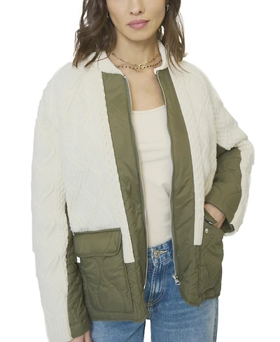 Central Park West Women's Billie Cable And Quilted Coat