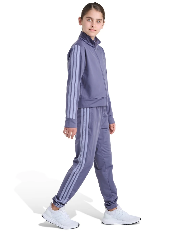 Adidas Big Girls S-xl Two Piece Event Tricot Full-Zip Jacket and Joggers Set
