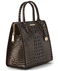 Brahmin Caroline Melbourne Embossed Leather Satchel Bag