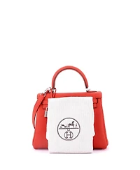 Pre-Owned Hermes Kelly 25 Handbag Red Togo with Palladium Hardware