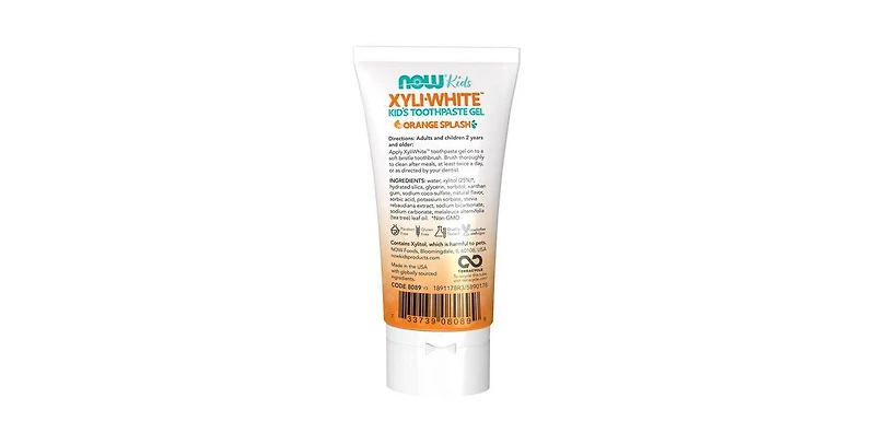 Now Foods XyliWhite Kid's Toothpaste ,Orange 3 oz
