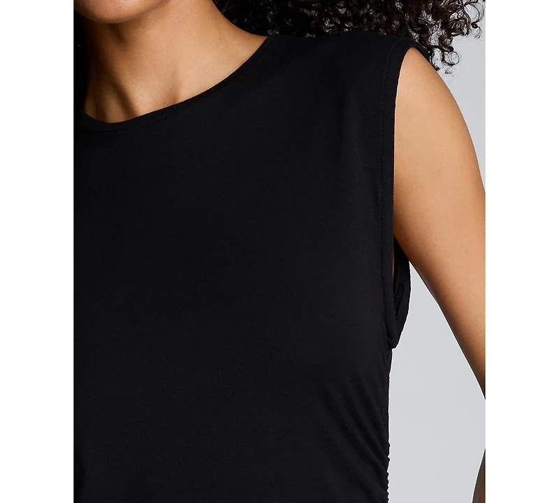 Kenneth Cole Crew Neck Side Ruched Top