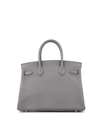 Pre-Owned Hermes Birkin 30 Handbag Grey Togo with Gold Hardware