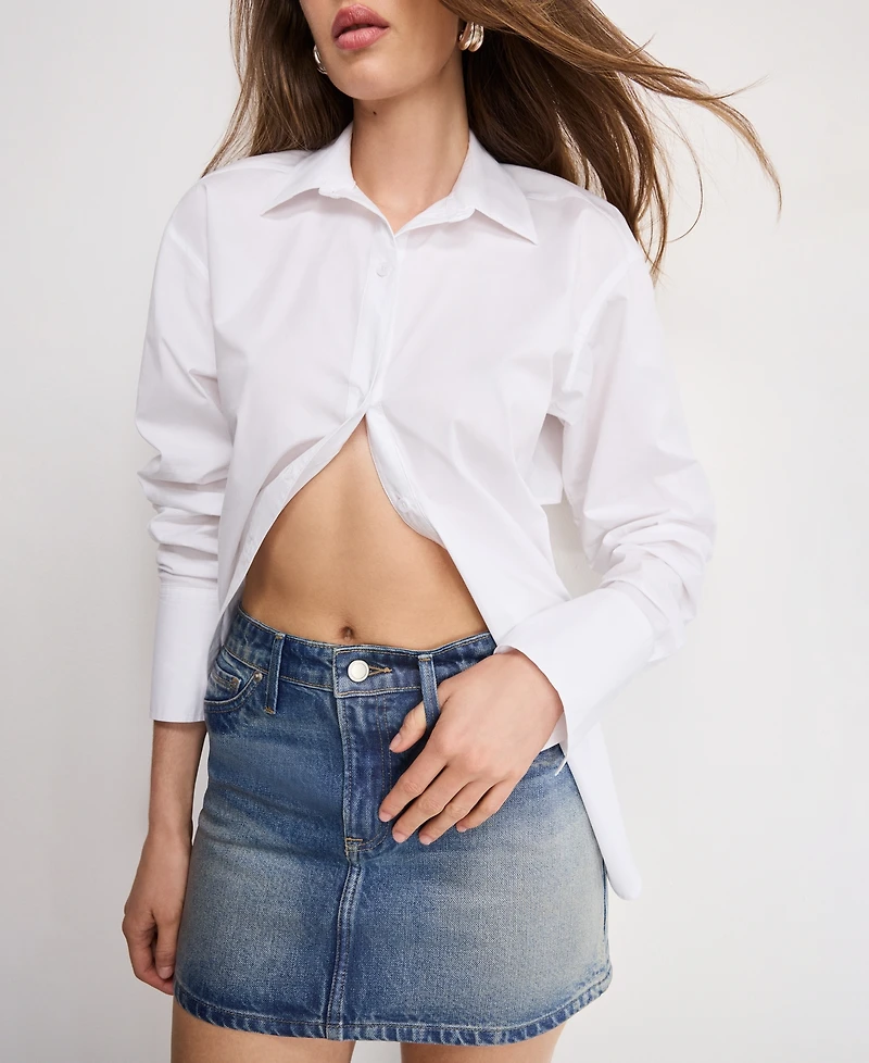 Good American Women's Coated Mini Skirt