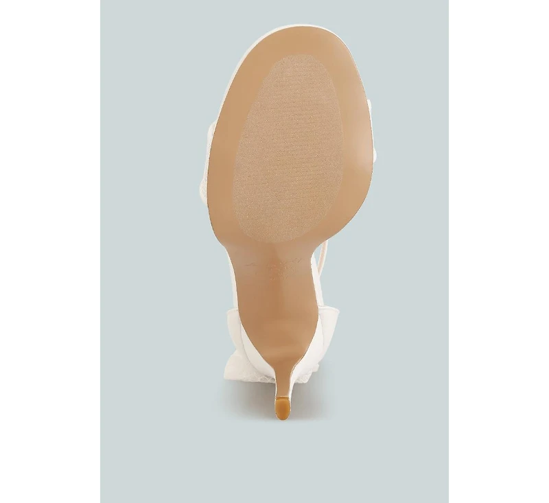 Delancy Bow Detail Lace Stiletto Sandals Women