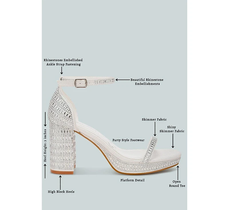 Ronan Rhinestones Embellished Block Sandals Women