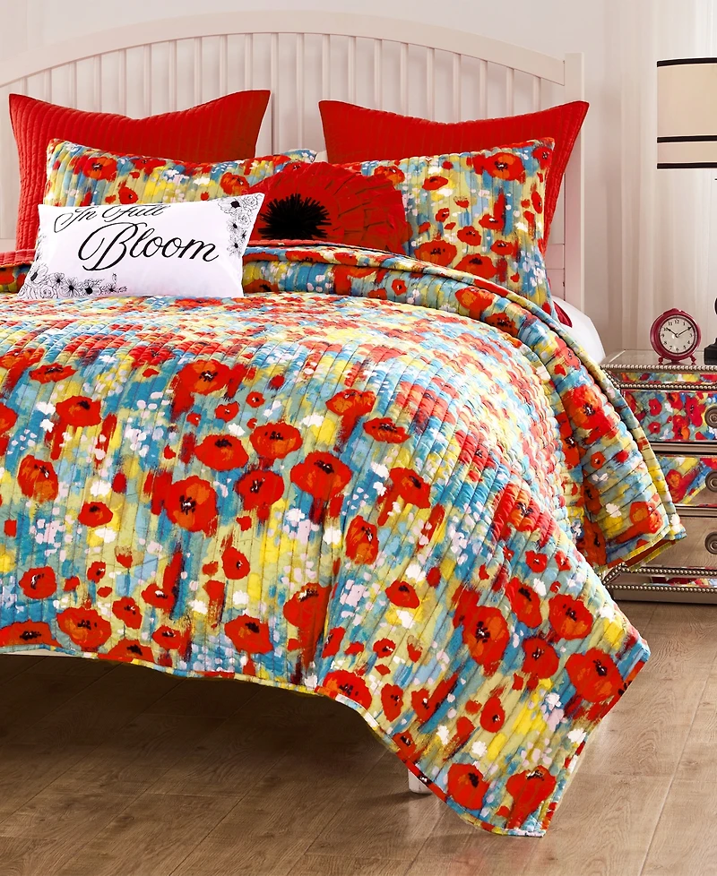 Greenland Home Fashions Poppies Modern Floral -Pc. Quilt Set