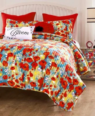 Greenland Home Fashions Poppies Modern Floral Quilt Sets