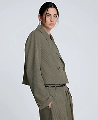 Kenneth Cole Women's Houndstooth Cropped Jacket