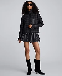Kenneth Cole Women's Plaid Pattern Cropped Jacket