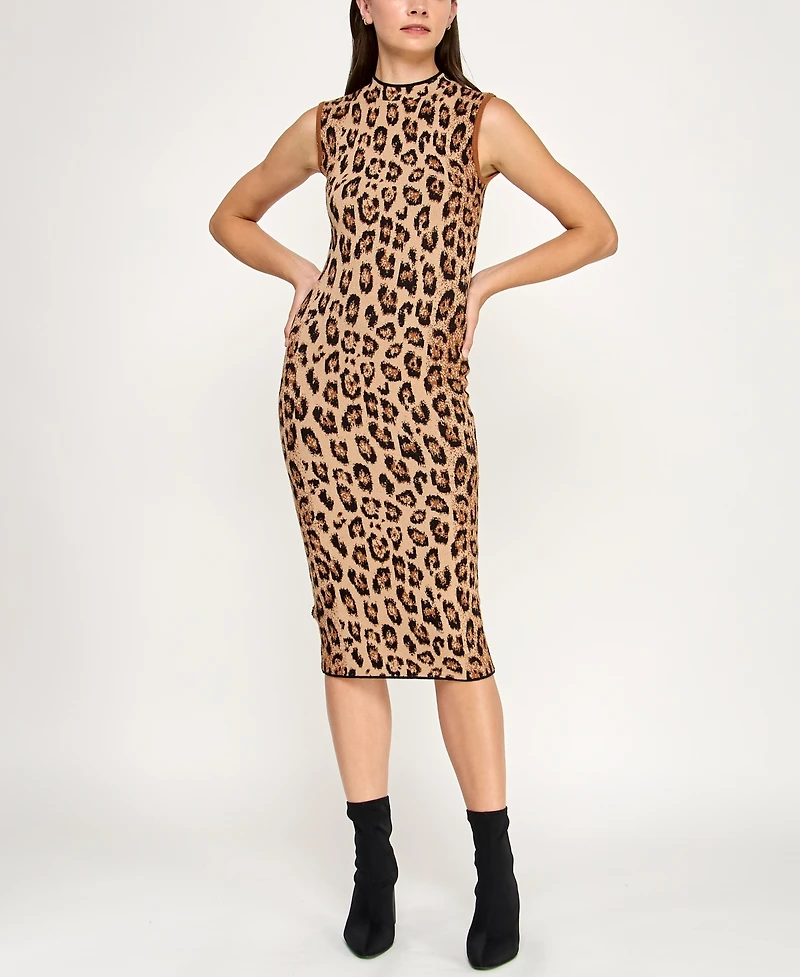 Invitee Juniors' Sleeveless Mock Neck Midi Sweater Dress
