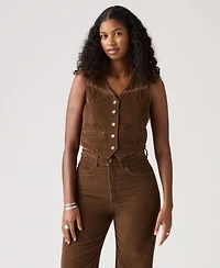 Levi's Women's Braided Corduroy Sleeveless Vest Jacket