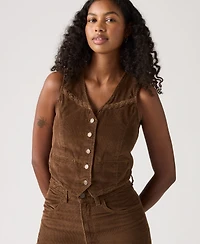 Levi's Women's Braided Corduroy Sleeveless Vest Jacket