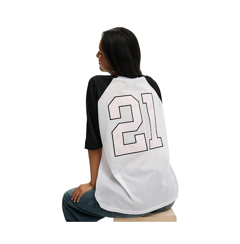 Cotton On Women's Oversized V Neck Raglan Jersey