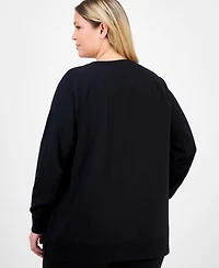 Id Ideology Plus Crewneck Raglan-Sleeve Tunic Top, Macy's Exclusive