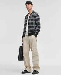 Mode of One Men's Relaxed-Fit Plaid Zipper Sweater, Macy's Exclusive