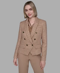 Karl Lagerfeld Paris Women's Cropped Long Sleeves Jacket