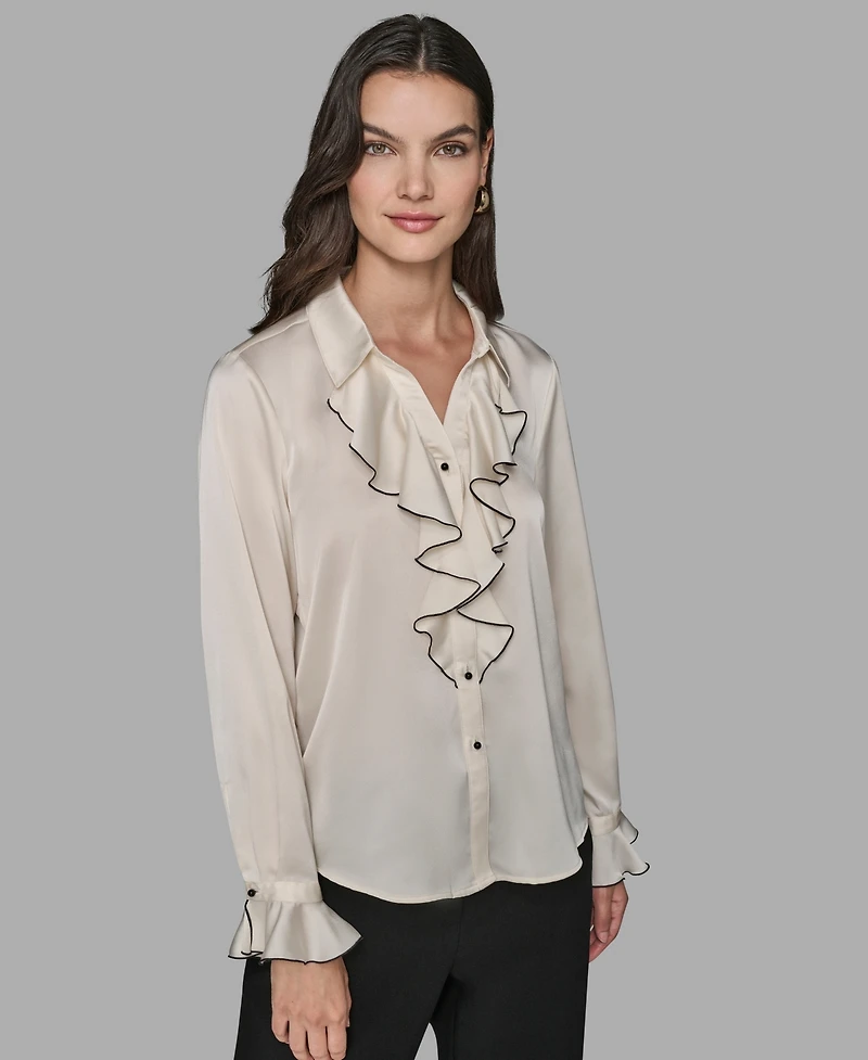 Karl Lagerfeld Paris Women's Long Sleeve Top