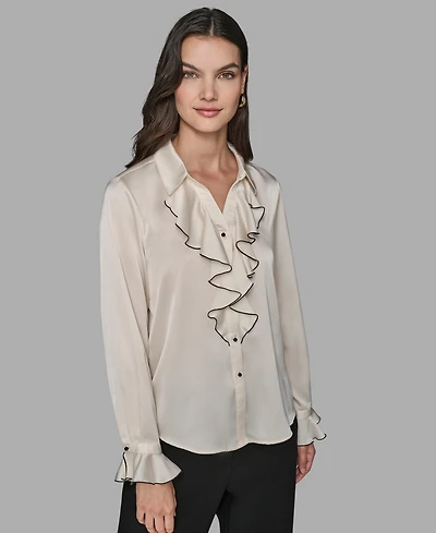 Karl Lagerfeld Paris Women's Long Sleeve Top