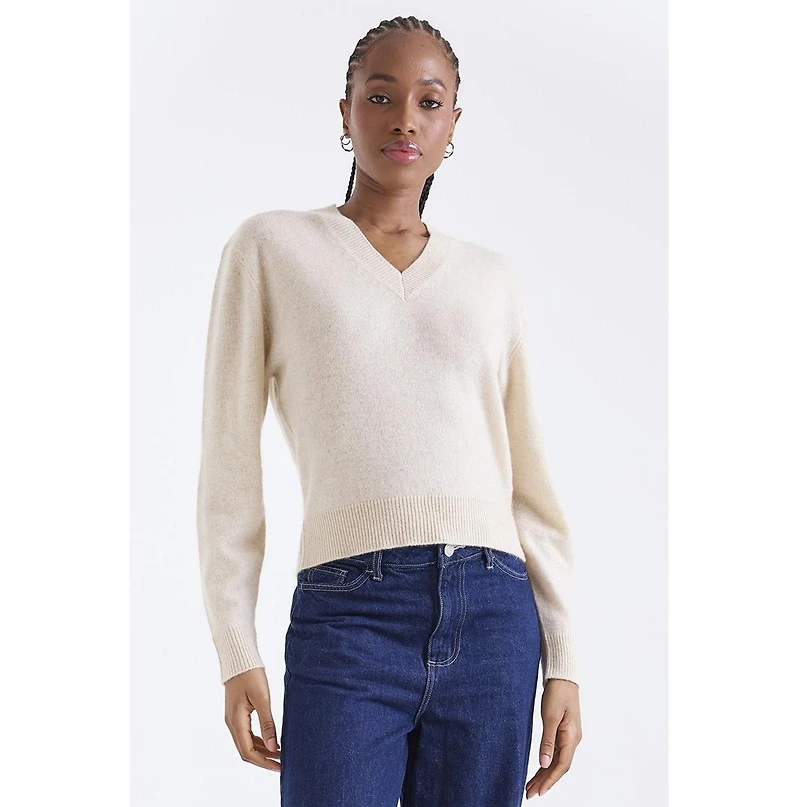 1982 Women's Indigo Vee V-Neck Cashmere Sweater