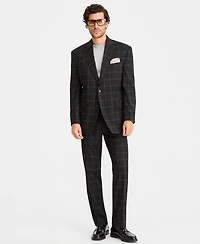 Tayion Collection Men's Classic-Fit Windowpane Suit Separates Jacket