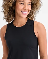 Id Ideology Women's Crewneck Back-Slit Knit Tank Top, Macy's Exclusive