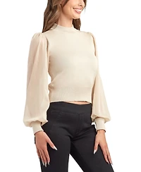 Bcx Juniors' Mock Neck Long Sleeve Sweater
