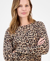 Charter Club Petite Cashmere Leopard-Print Sweater, Macy's Exclusive