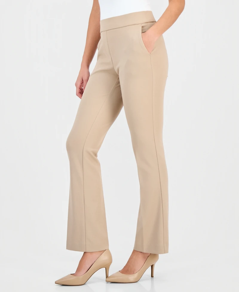 Ak Anne Klein Plus Mid-Rise Pull-On Straight Pants