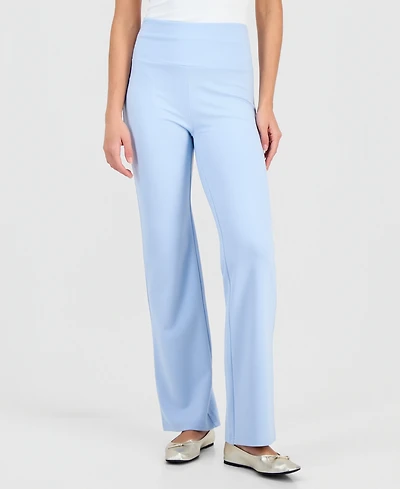 Ak Anne Klein Women's Wide-Waistband High-Rise Pants