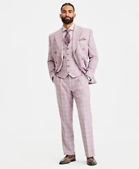Tayion Collection Mens Classic Fit Dusty Rose Suit Separates Jacket Vest Pants