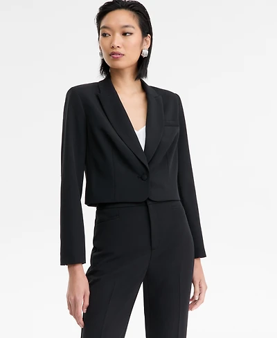 I.n.c. International Concepts Women's Peak Lapel Cropped Blazer, Macy's Exclusive