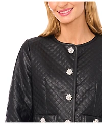 CeCe Women's Quilted Long Sleeve Jacket