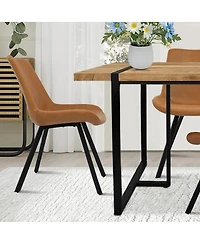 5-Piece Dining Set with 59 Inch Rectangular Table and 4 Upholstered Chairs, Space-Saving Design for Kitchen or Dining Room-Maison Boucle