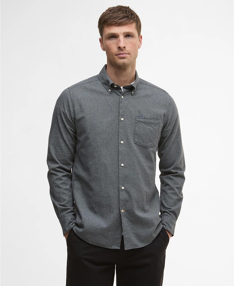 Barbour Men's Turner Tailored-Fit Micro-Houndstooth Button-Down Shirt